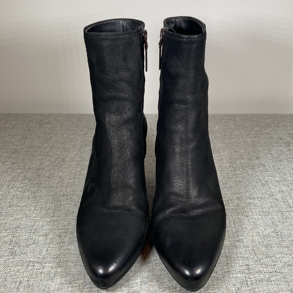 Prada Black Textured Ankle Boots - Picture 3 of 9